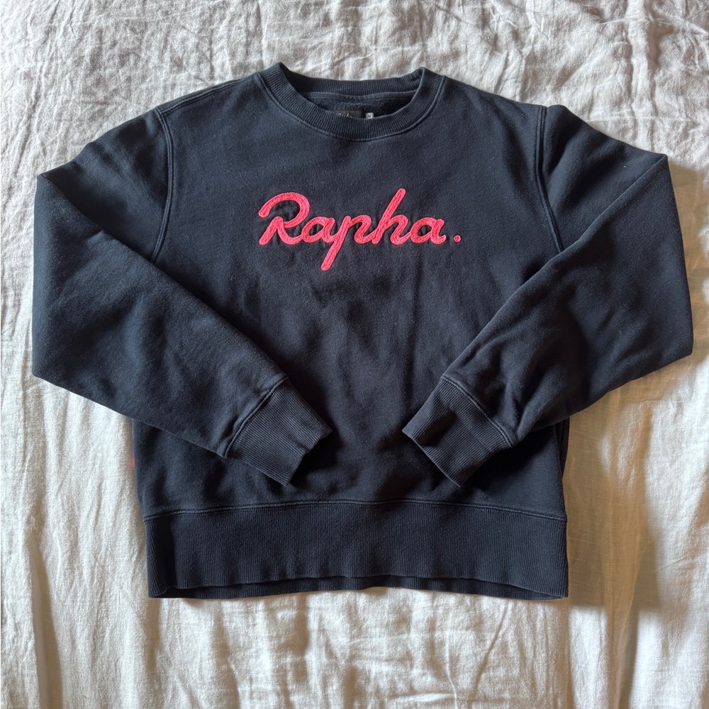 Rapha Navy Sweatshirt with Pink Logo